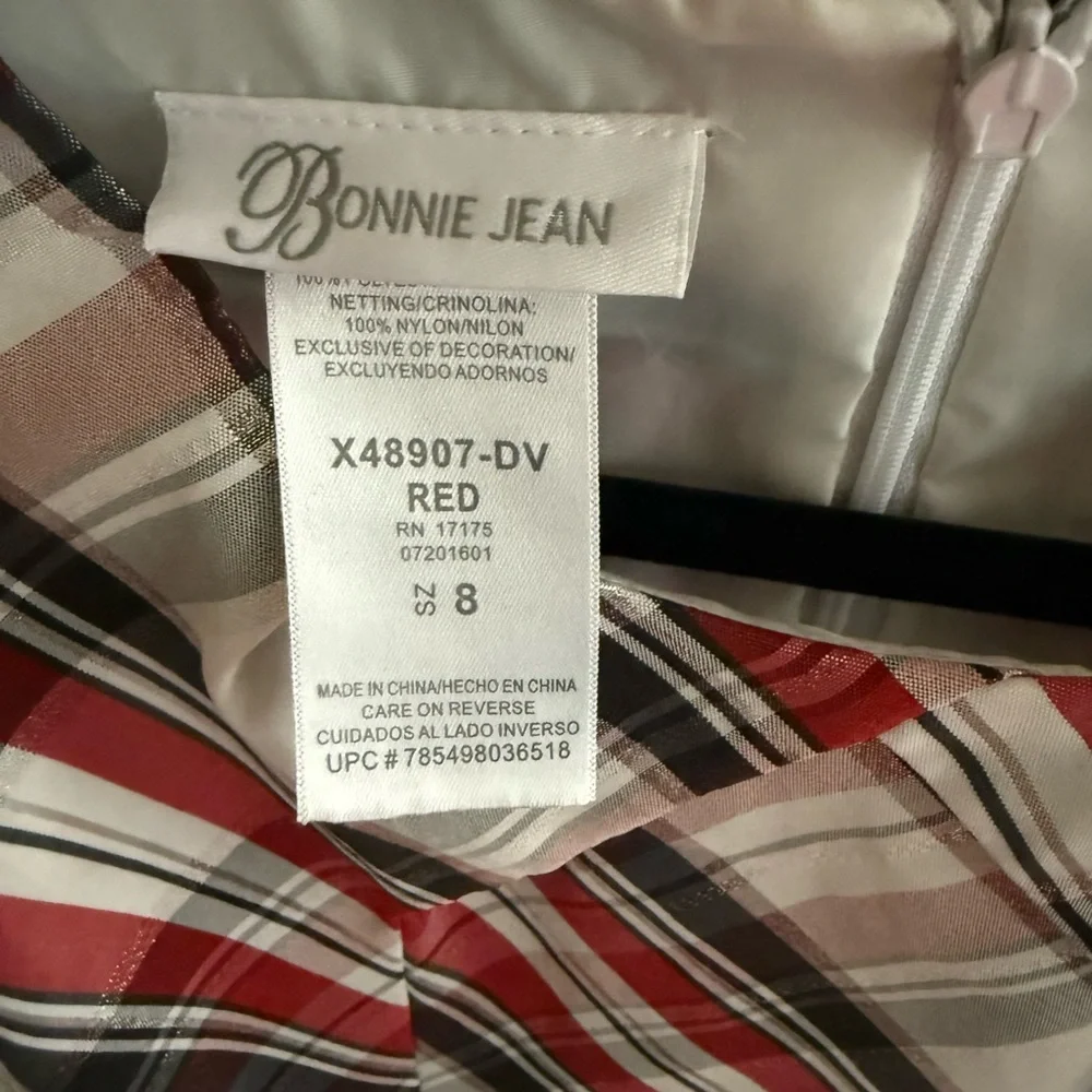 Bonnie Jean Christmas Holiday Plaid Sleeveless Party Dress  8 - Picture 4 of 9